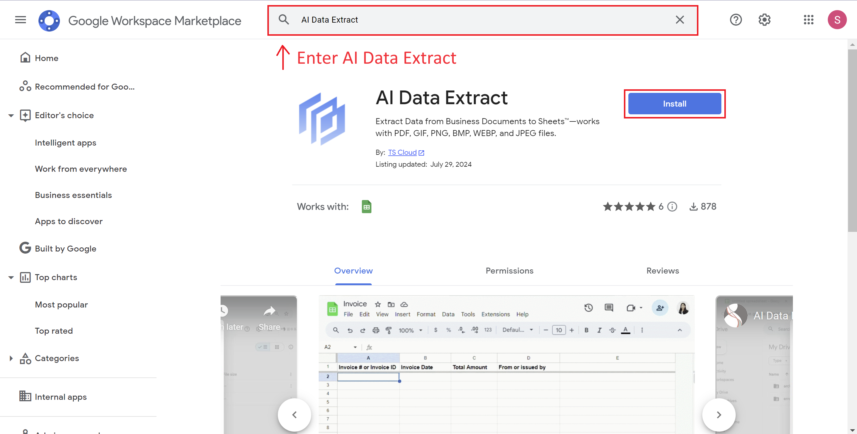 Install AI Data Extract